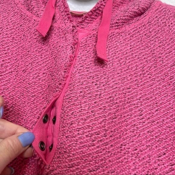 soft Surroundings Cozumel Tweed Hooded Pullover Pink M - Picture 3 of 6